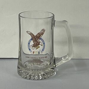 FOE Xenia Eagles 100th Anniversary Beer Mug 1907-2007 Glass Stein